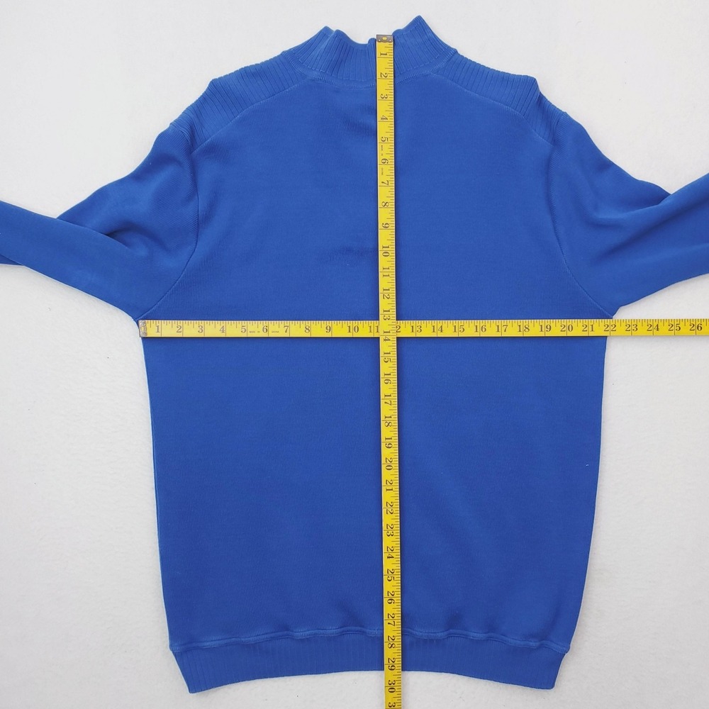 Vintage St. Croix Sweater Men Large Blue Quarter Zip Pullover Mock Neck Made USA - Picture 11 of 15